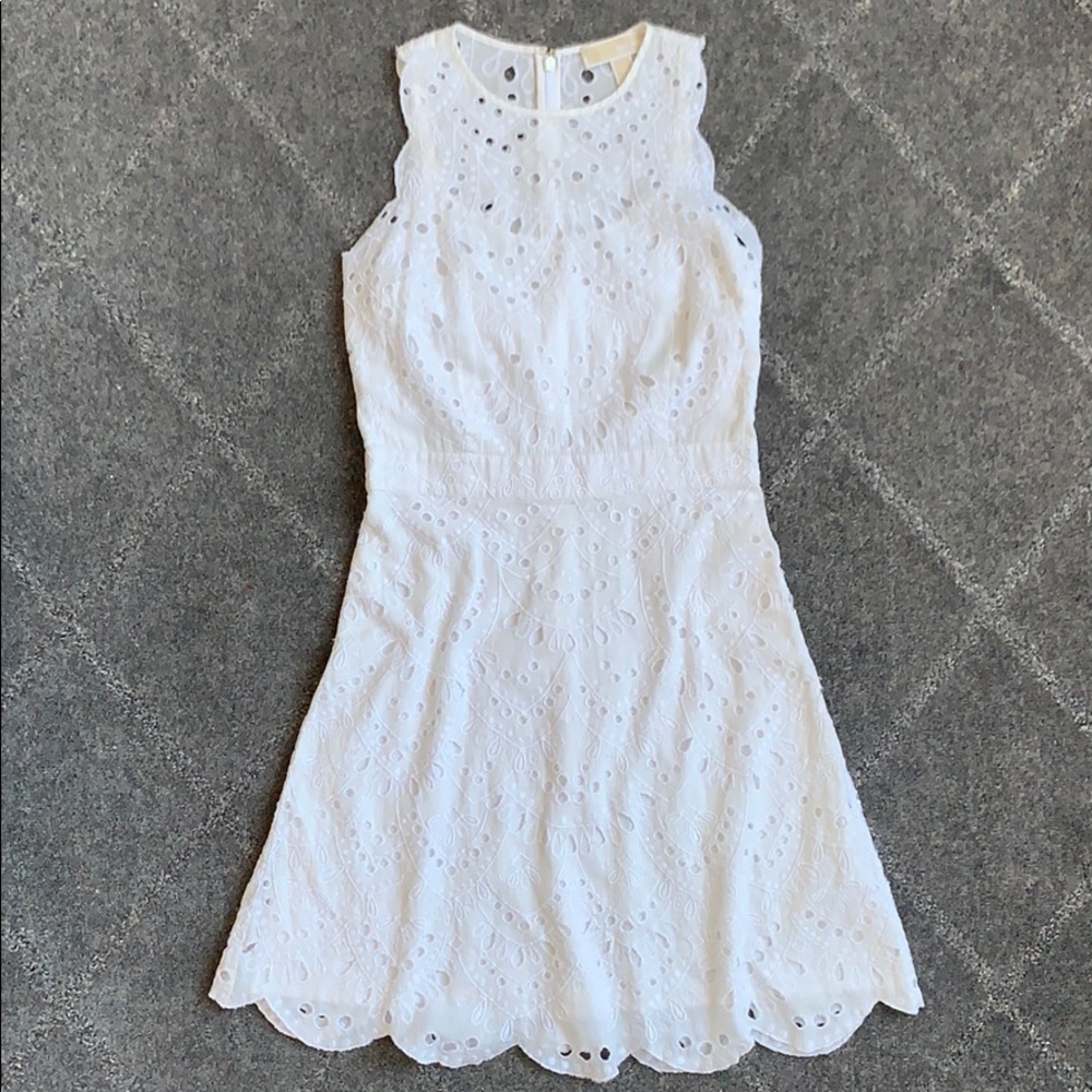 Michael Kors Scallop Eyelet Mini Dress